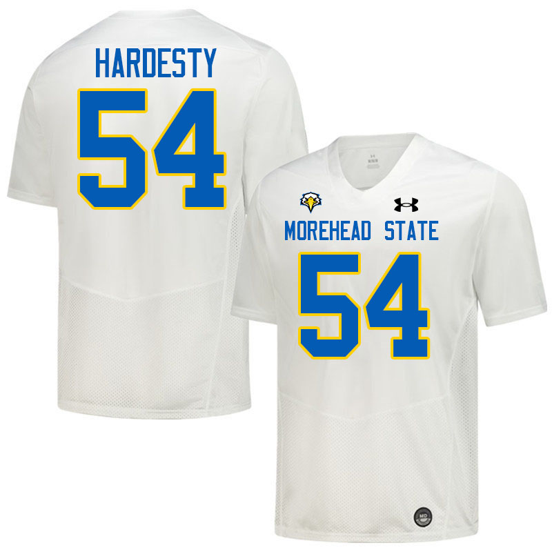 Morehead State Eagles #54 KJ Hardesty College Football Jerseys,Uniforms-White